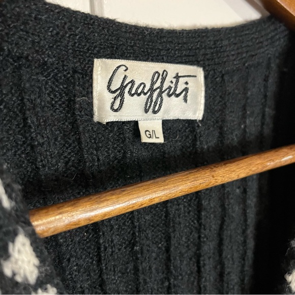 Vintage Graffiti Slanted Checker Print Wool Blend Vest. Size GL - Picture 3 of 8